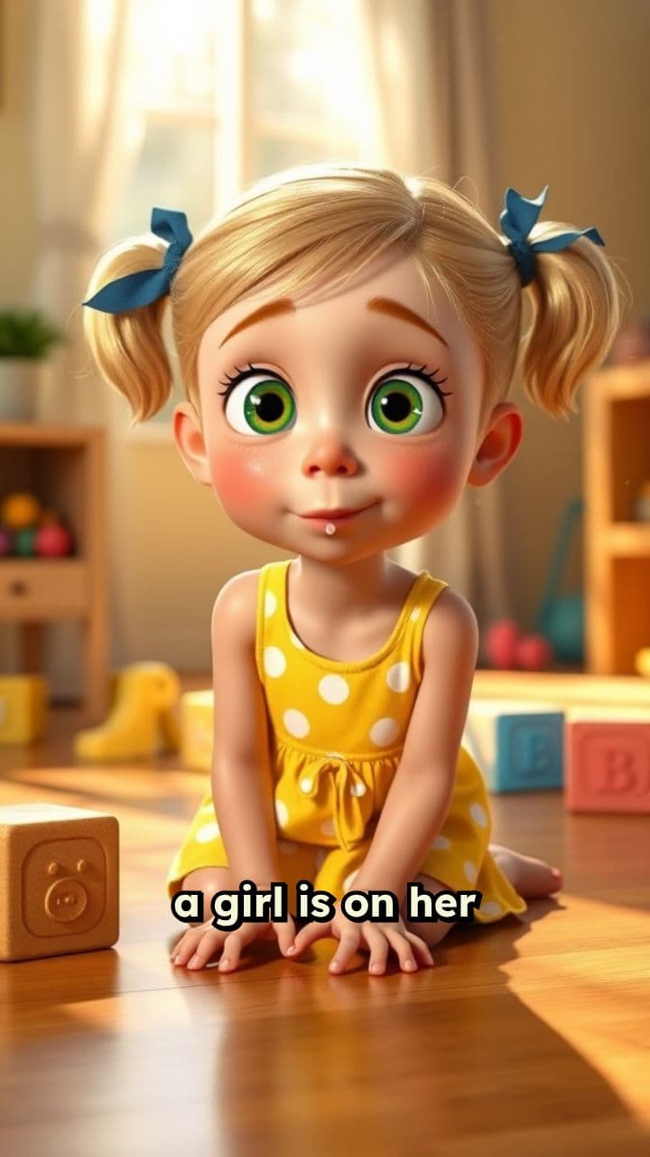 Kneeling Girl with Crossed Eyes and Drool