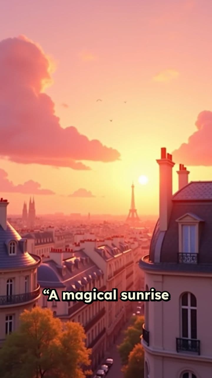 Whimsical Paris Sunrise Animation