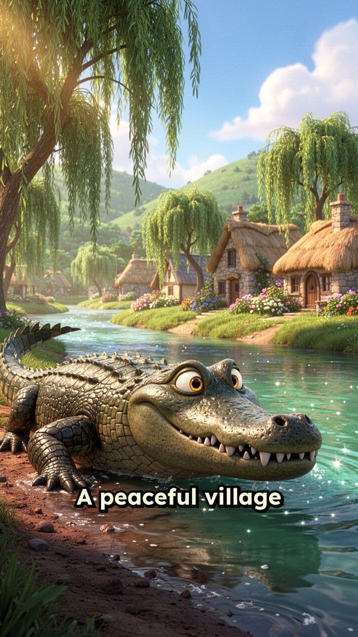 Tiger Saves Village from Crocodile