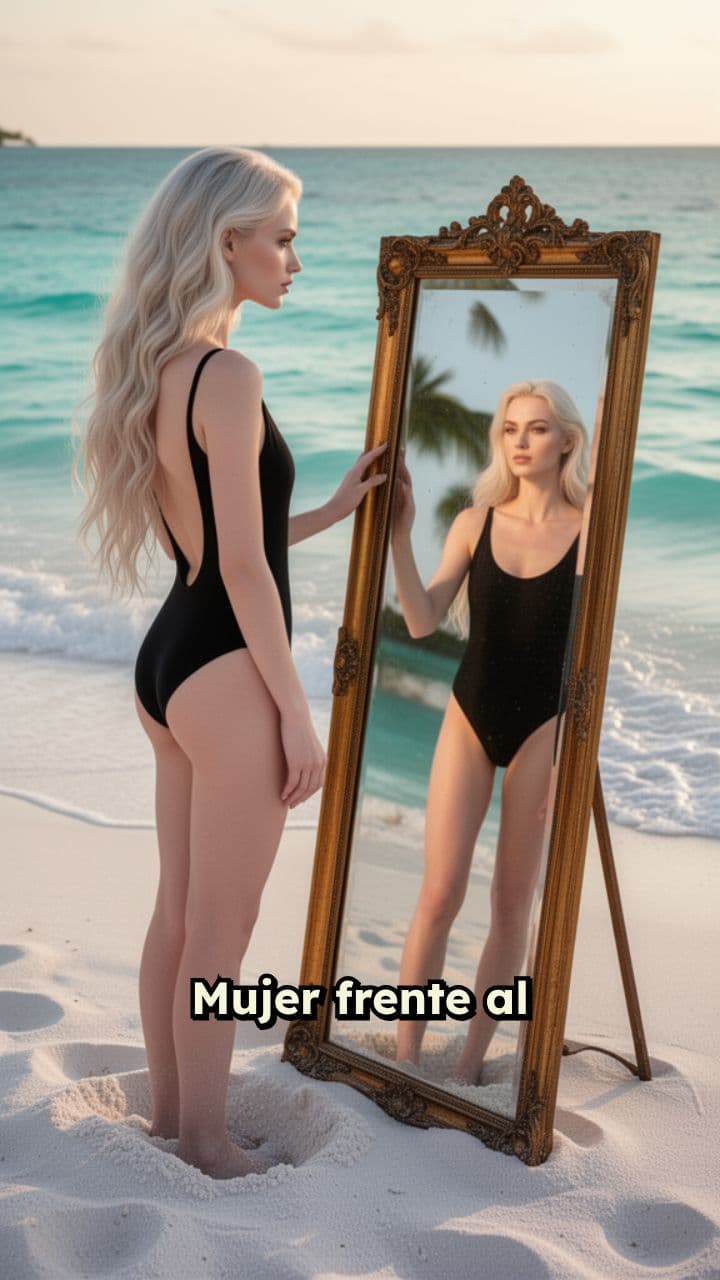 Elegancia Chanel frente al espejo