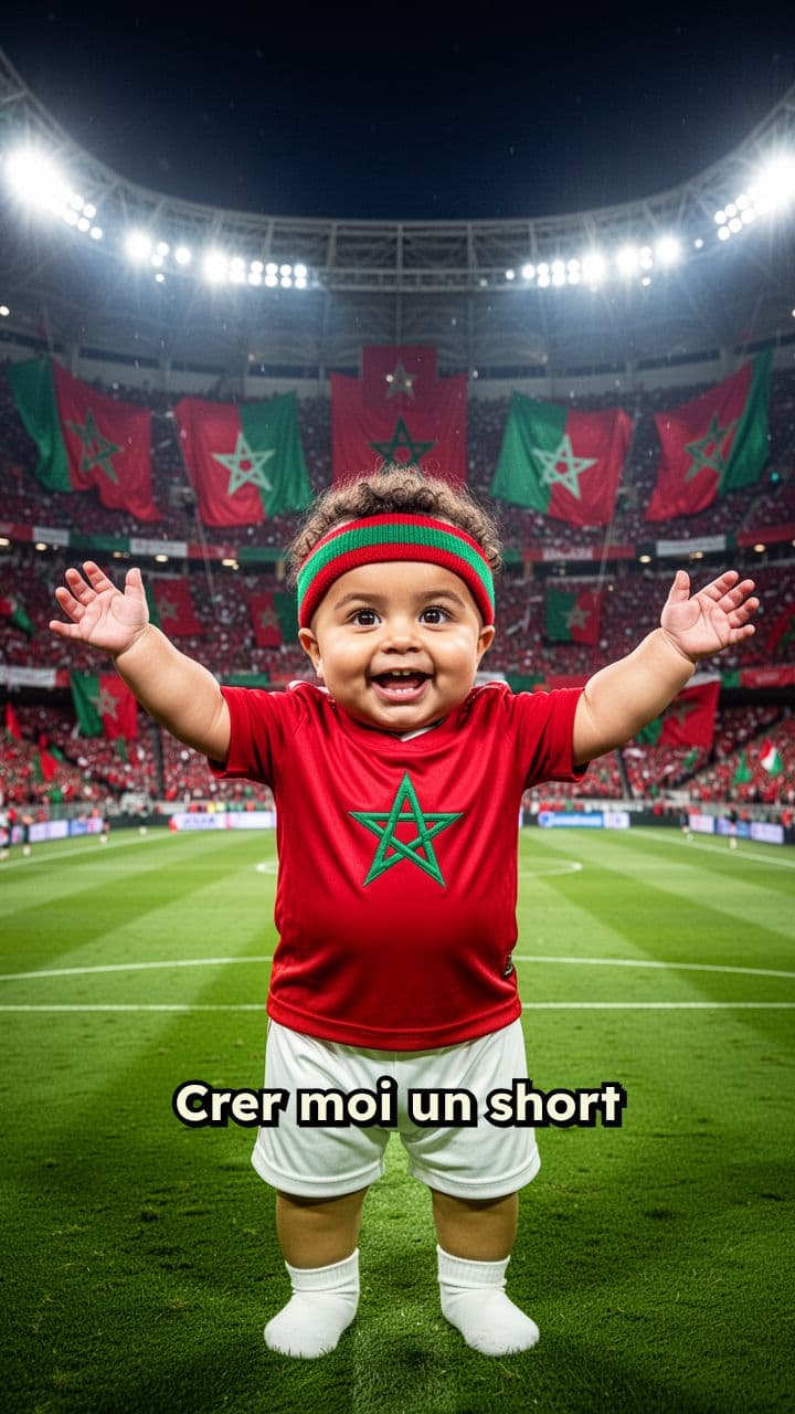Bébé exulte au but du Maroc