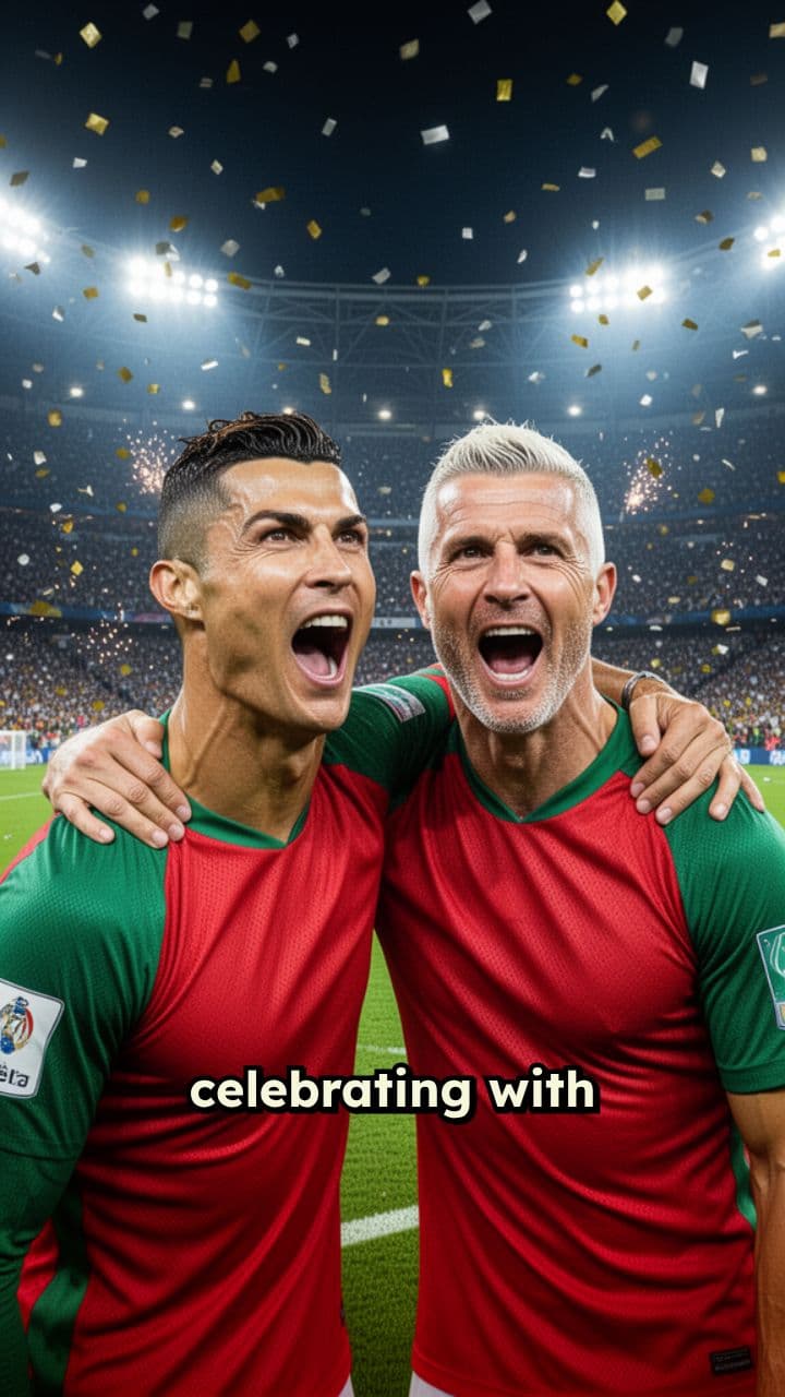 Celebrating with Cristiano Ronaldo