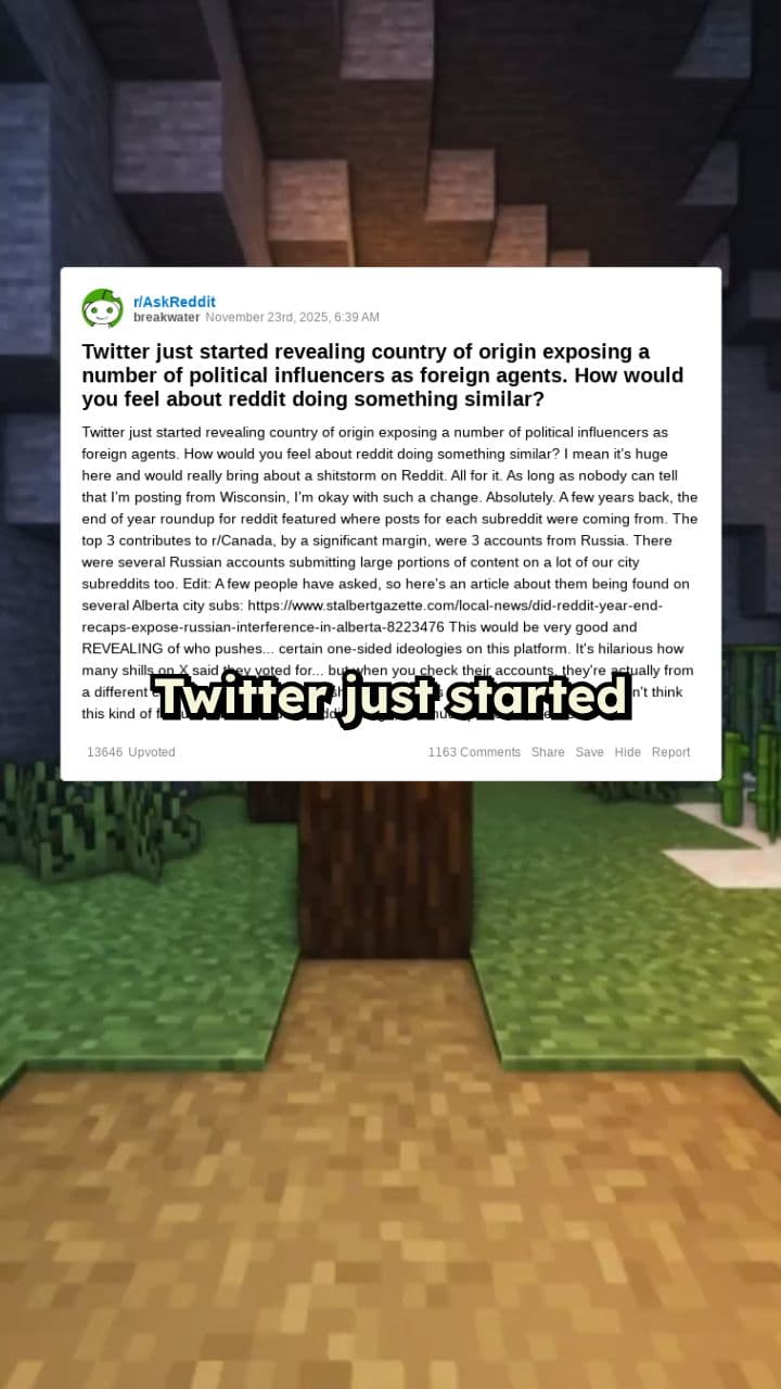 Reddit's Potential Transparency on User Origins