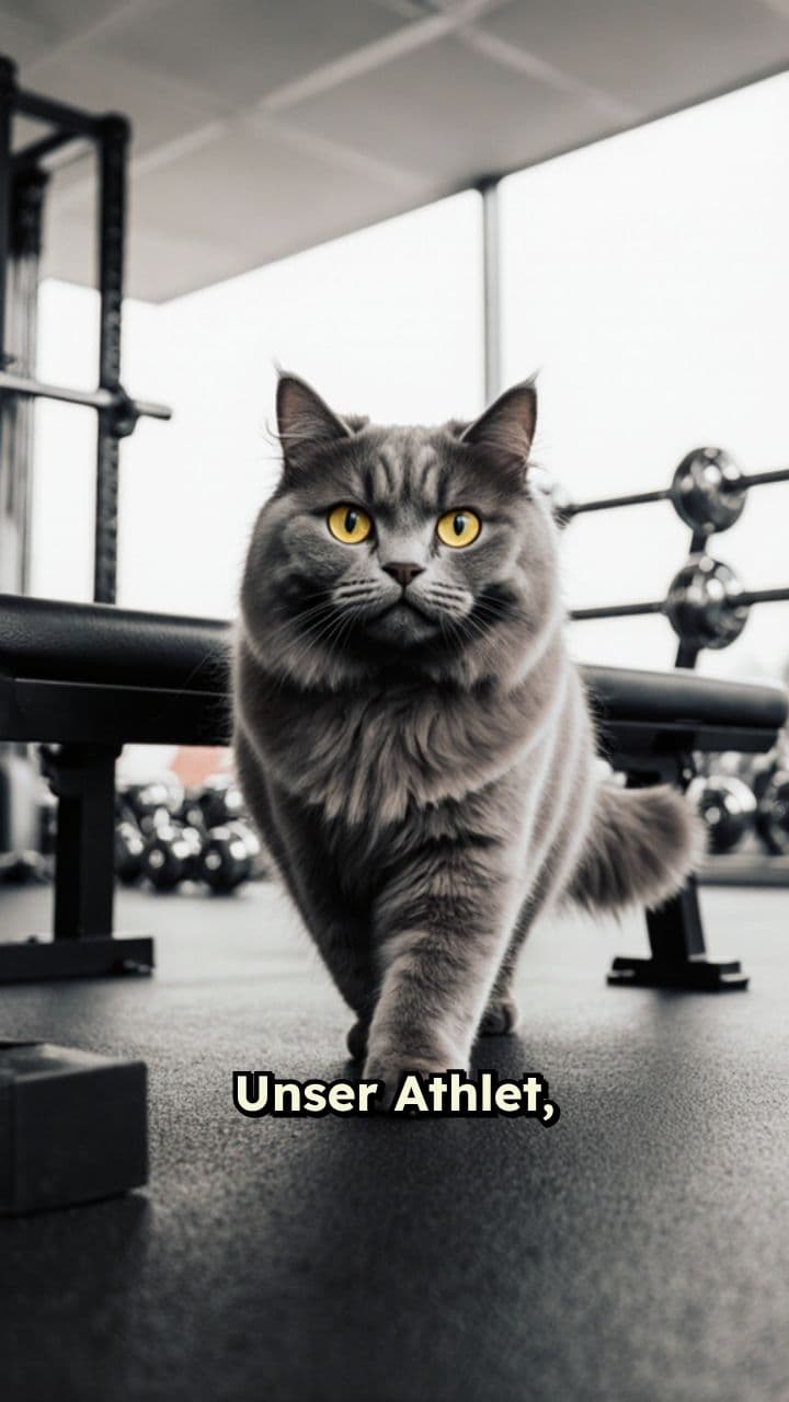 Katzen-Kraft im Fitnessstudio