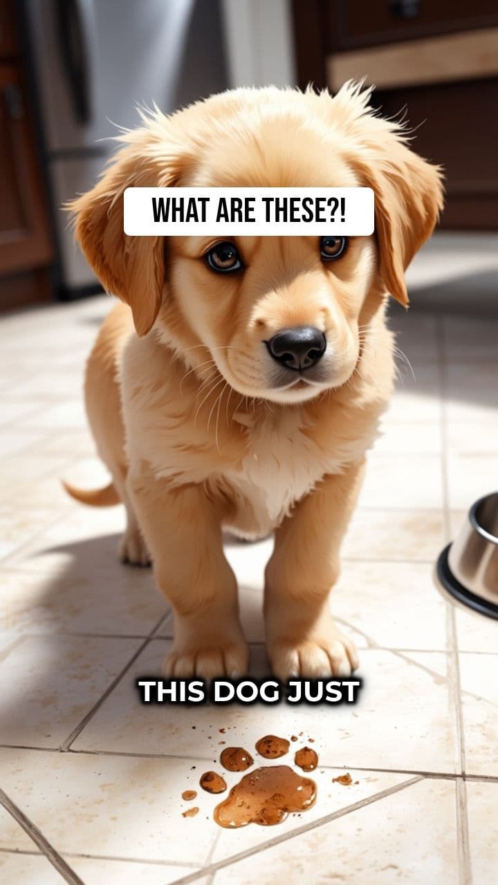 Dog Runs Away From Own Wet Footprints 🐶💧