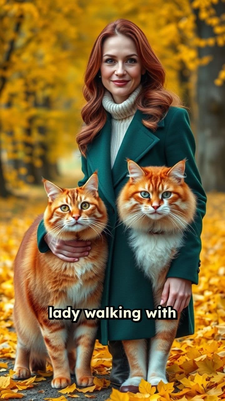 Autumn Stroll with a Talking Cat