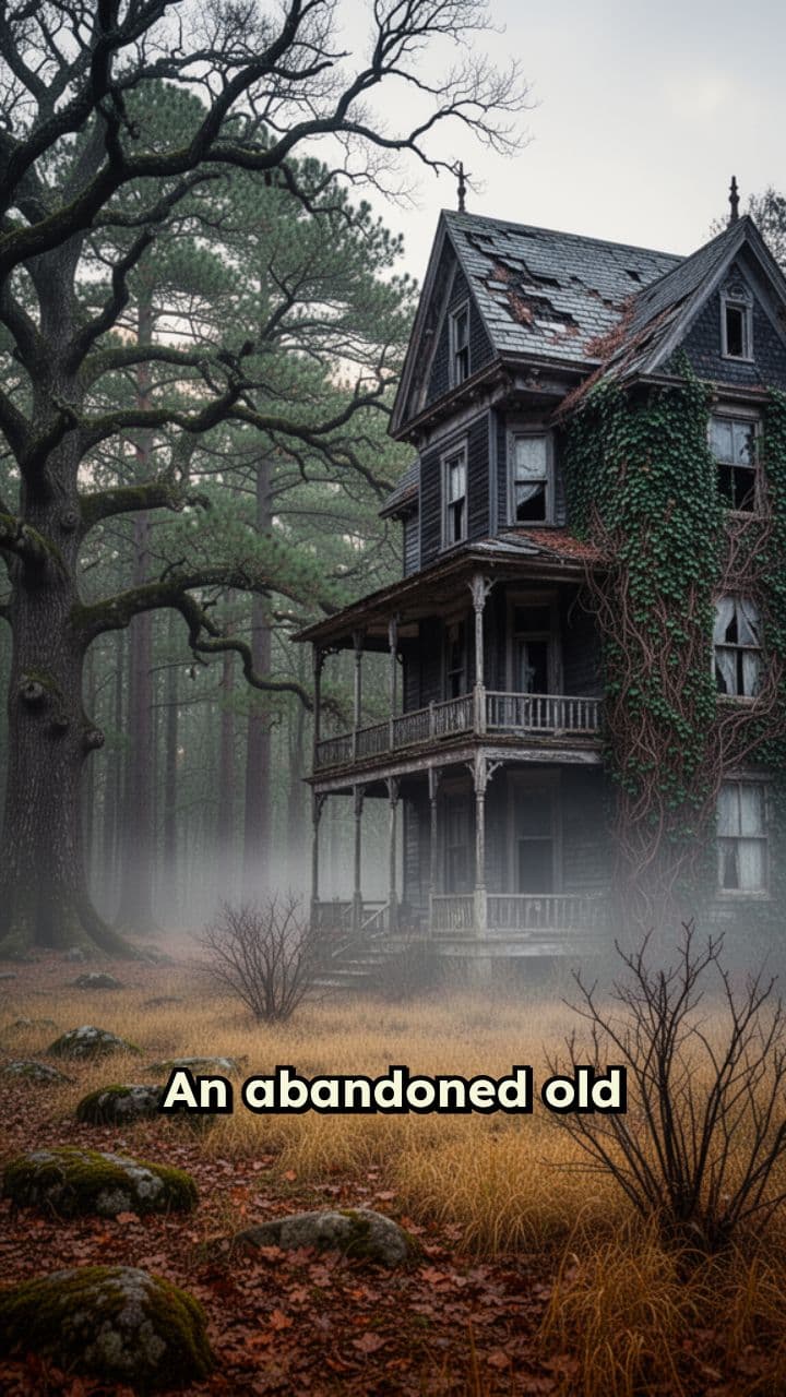 Abandoned Mansion at Dusk