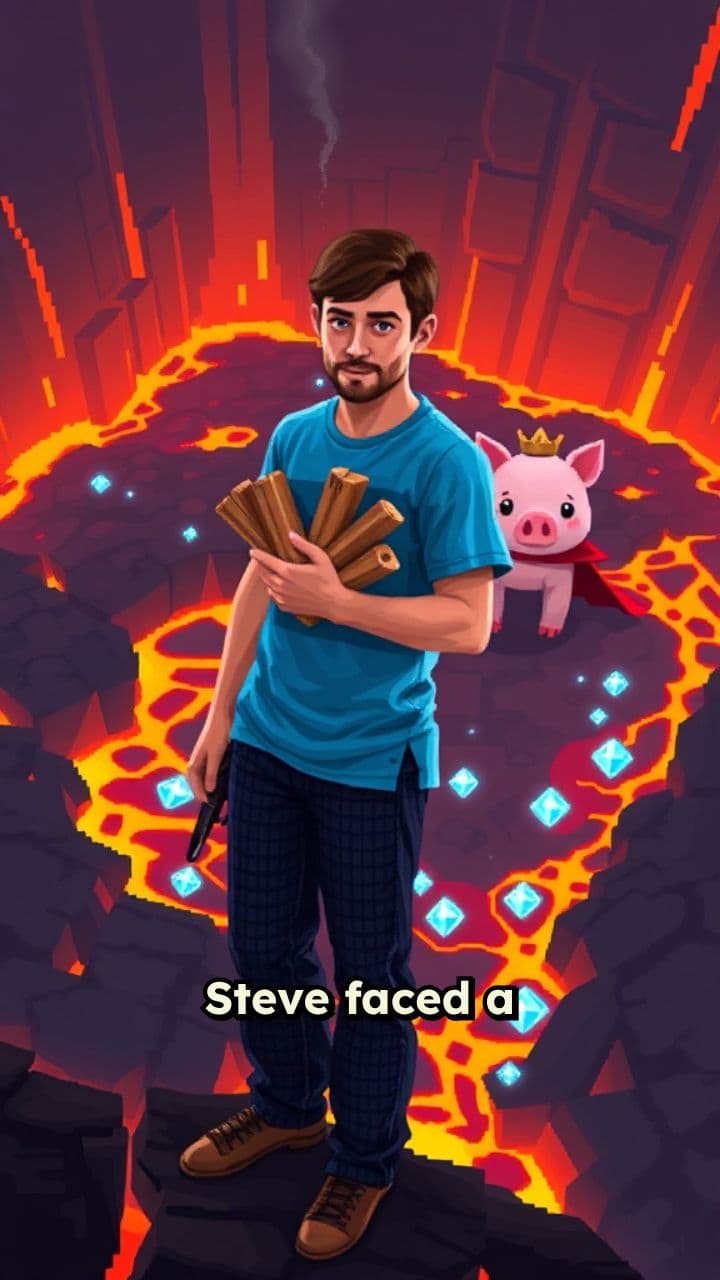 Steve's Fiery Rescue: A Minecraft Motivation