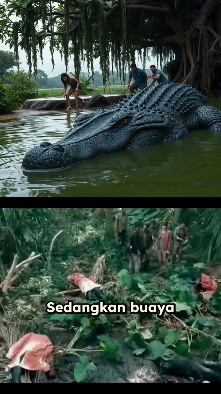 Dikhianati Saat Dikejar Buaya Raksasa