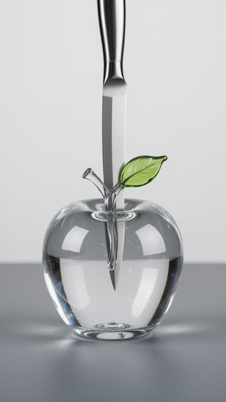 Transparent Glass Apple Slice ASMR