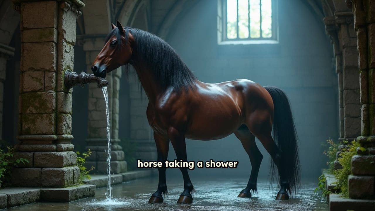Horse Shower Time