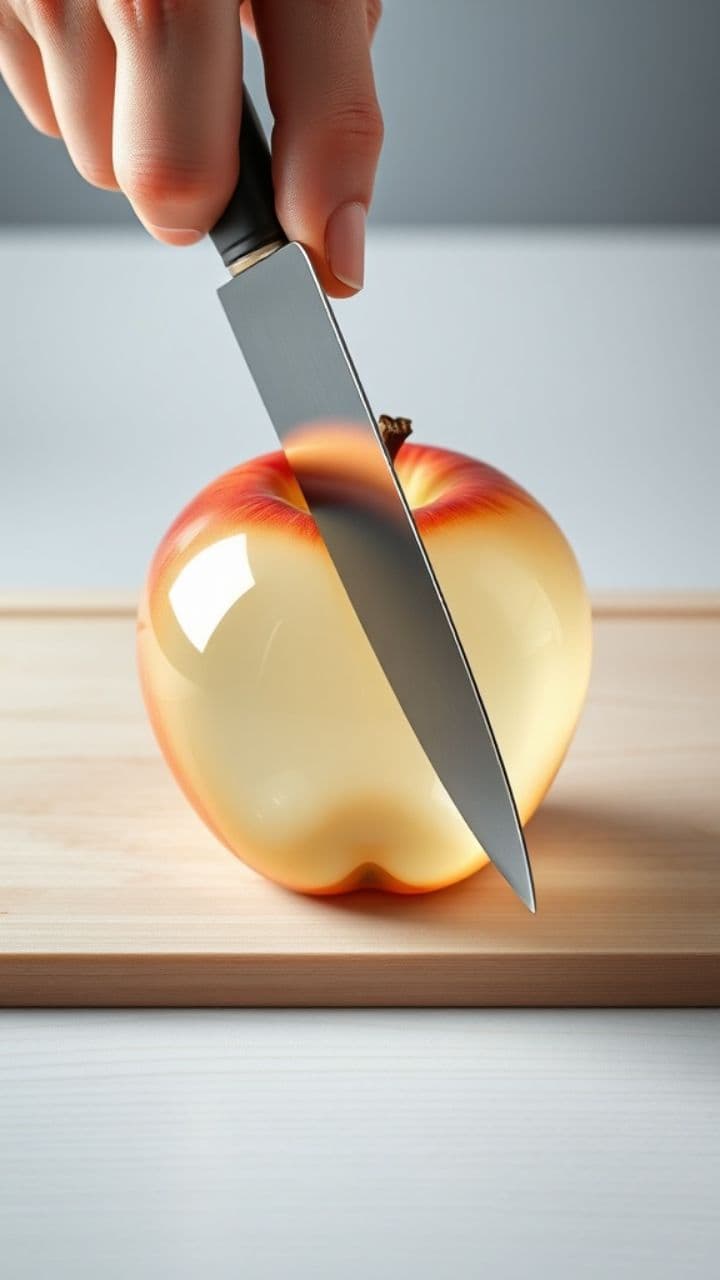 Glass Apple ASMR Slicing
