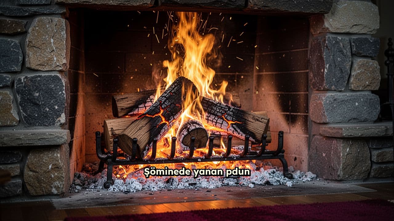 Şöminede Yanan Odun Parçaları