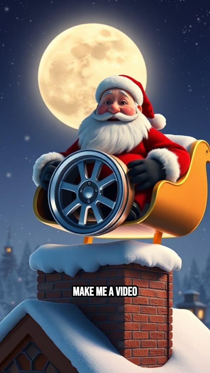 Santa Flying and Throwing Rims