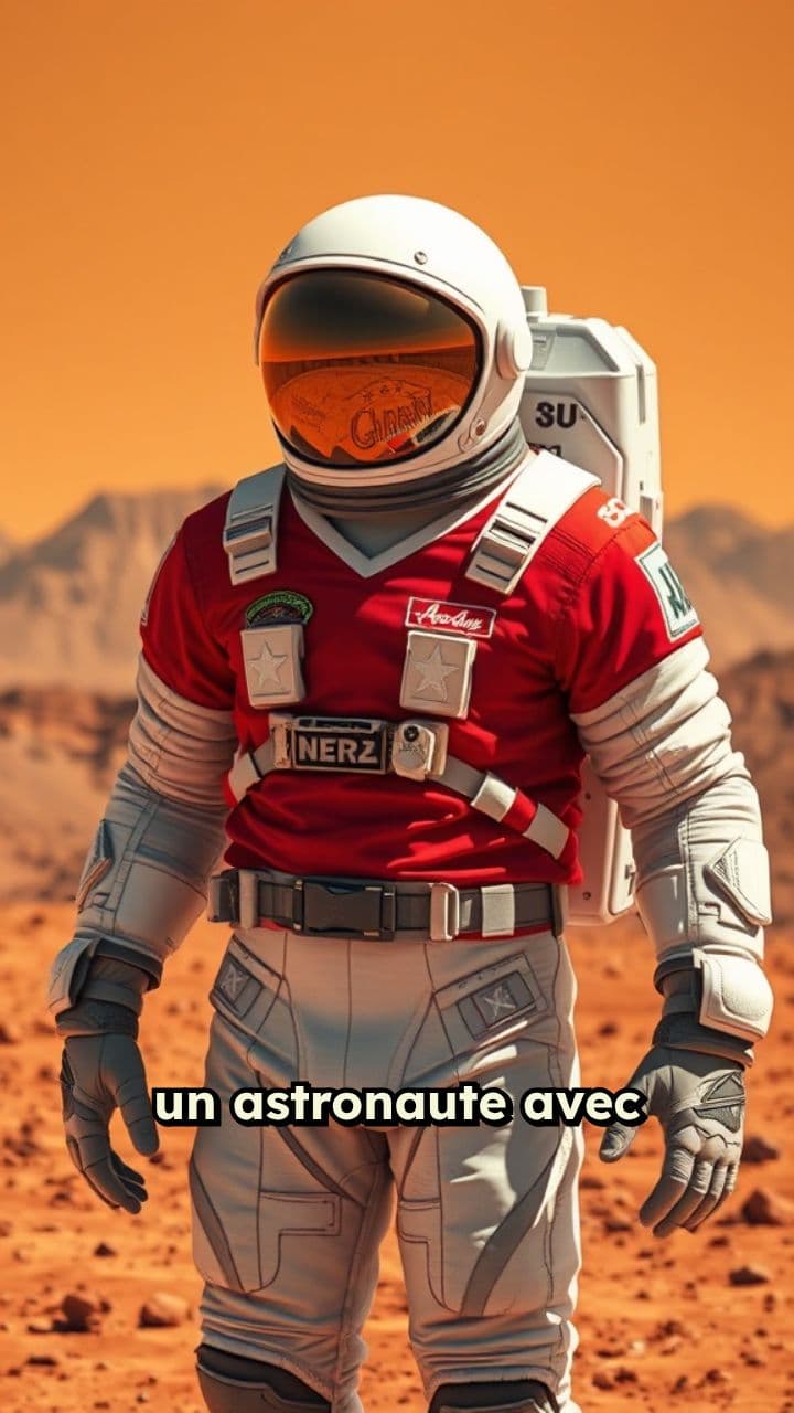 Astronaute en maillot de foot