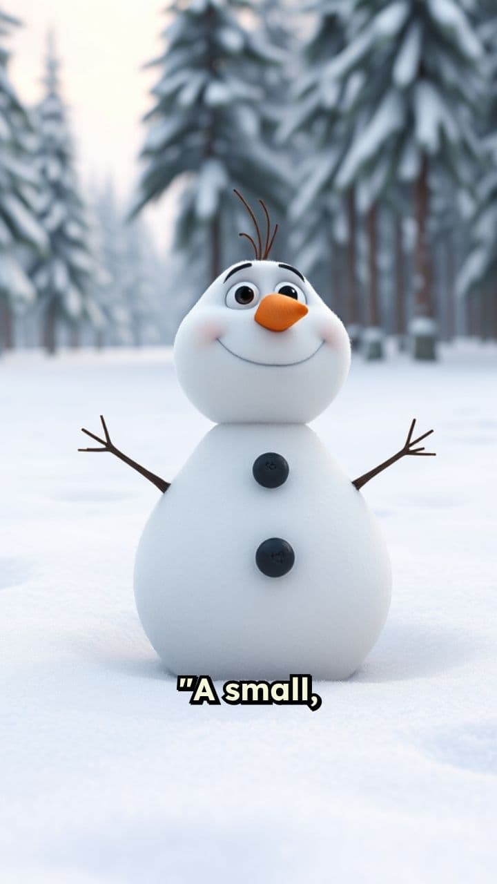 Thoughtful Snowman in a Winter Forest