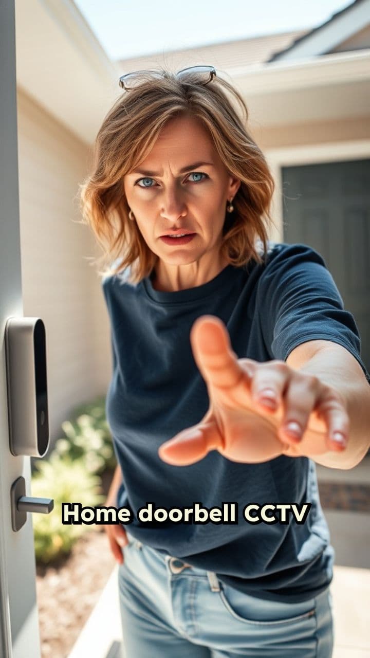 Angry Woman Rings Smart Doorbell