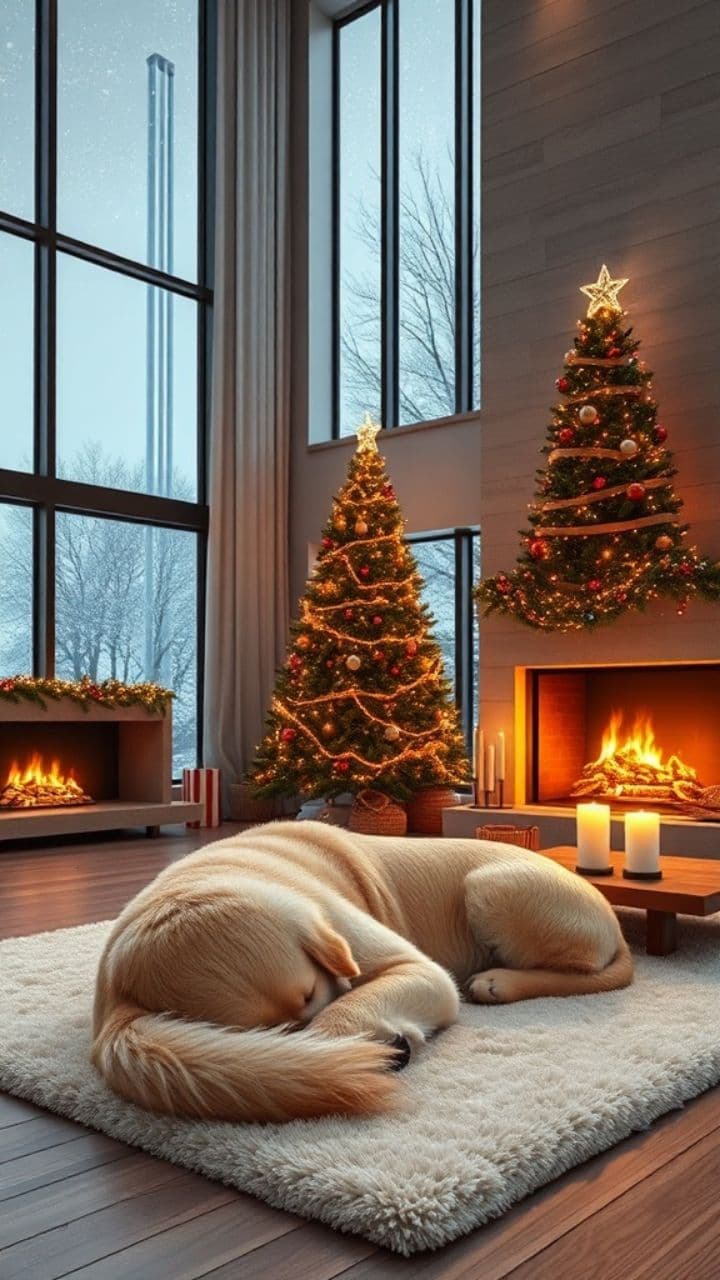 Cozy Modern Christmas Living Room