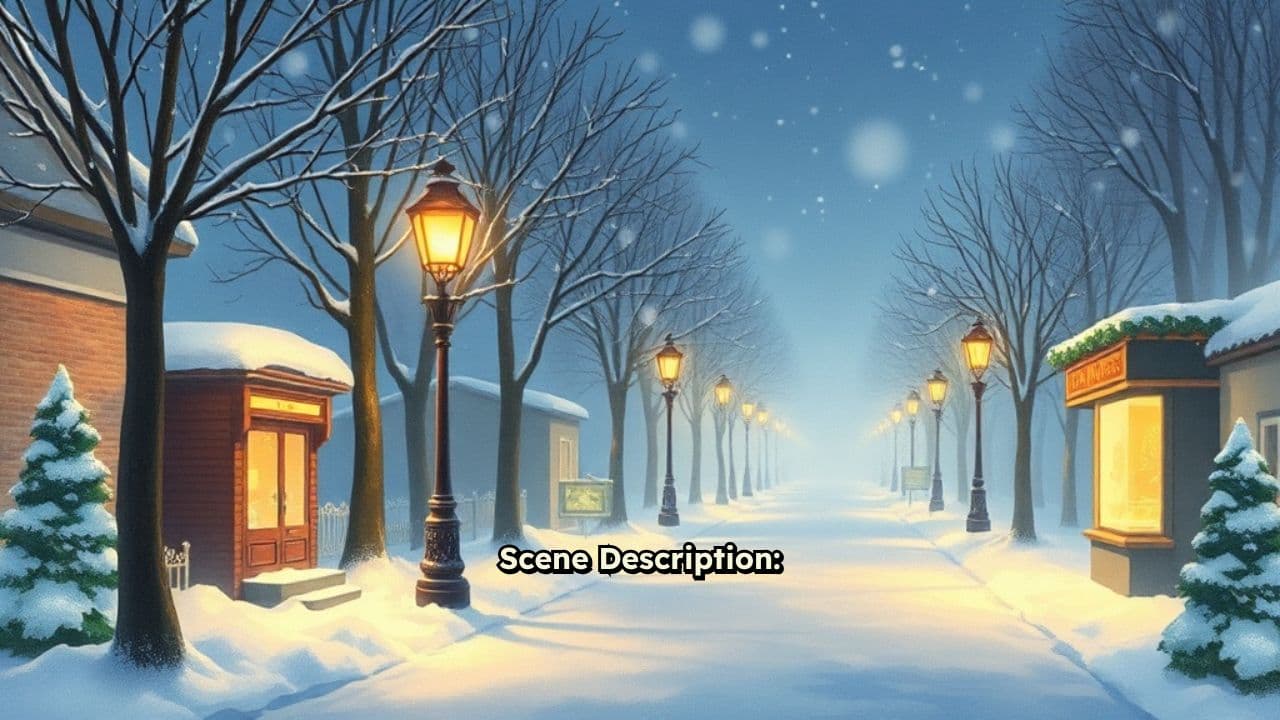 Cozy Christmas Night Street Scene