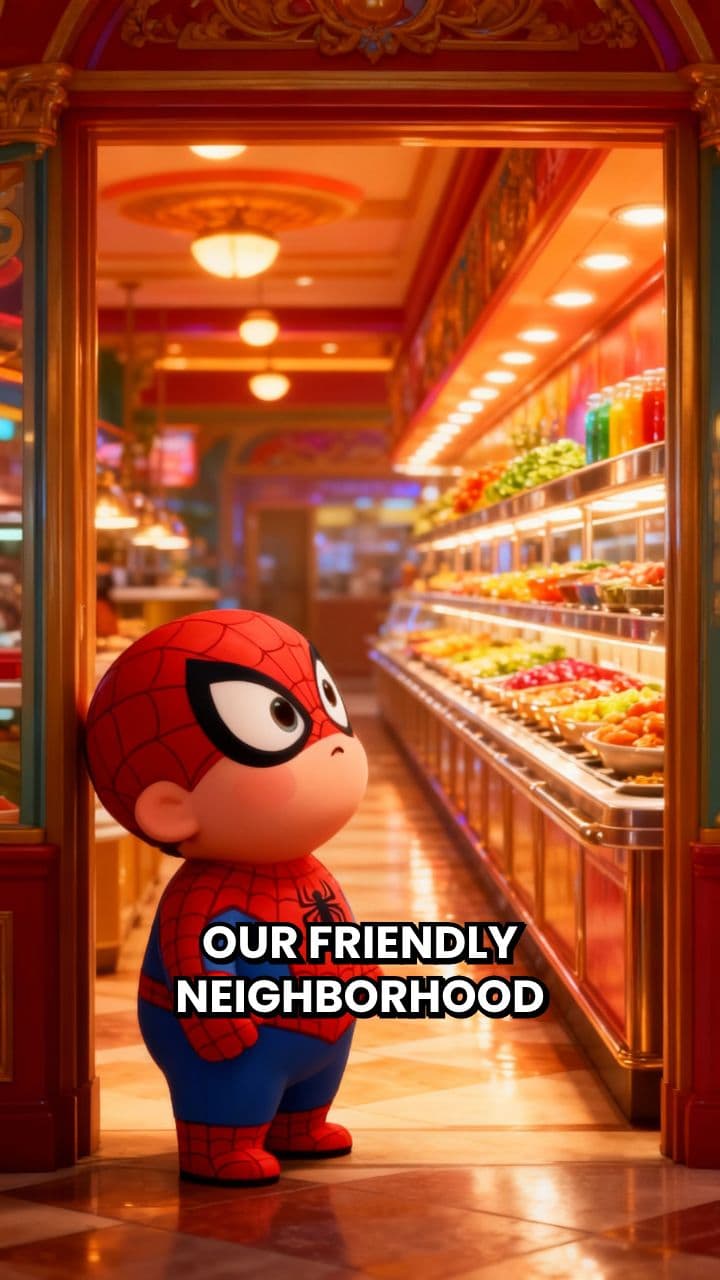 Chubby Spider-Man's Buffet Adventure