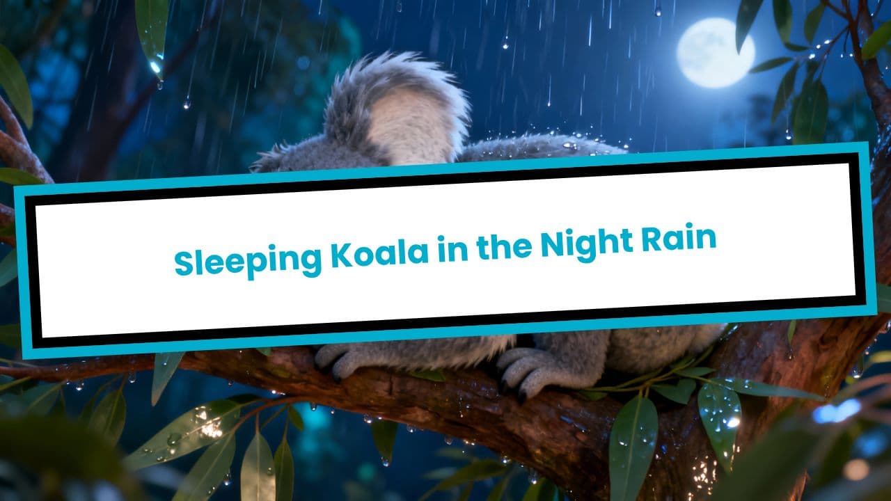 Sleeping Koala in the Night Rain