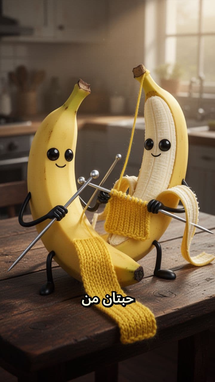 موزتان تتبادلان قشرة محاكة