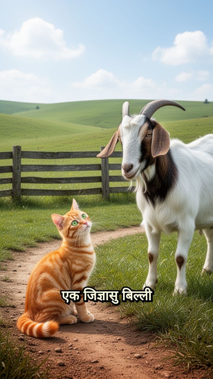Curious Cat and Stubborn Goat Friendship