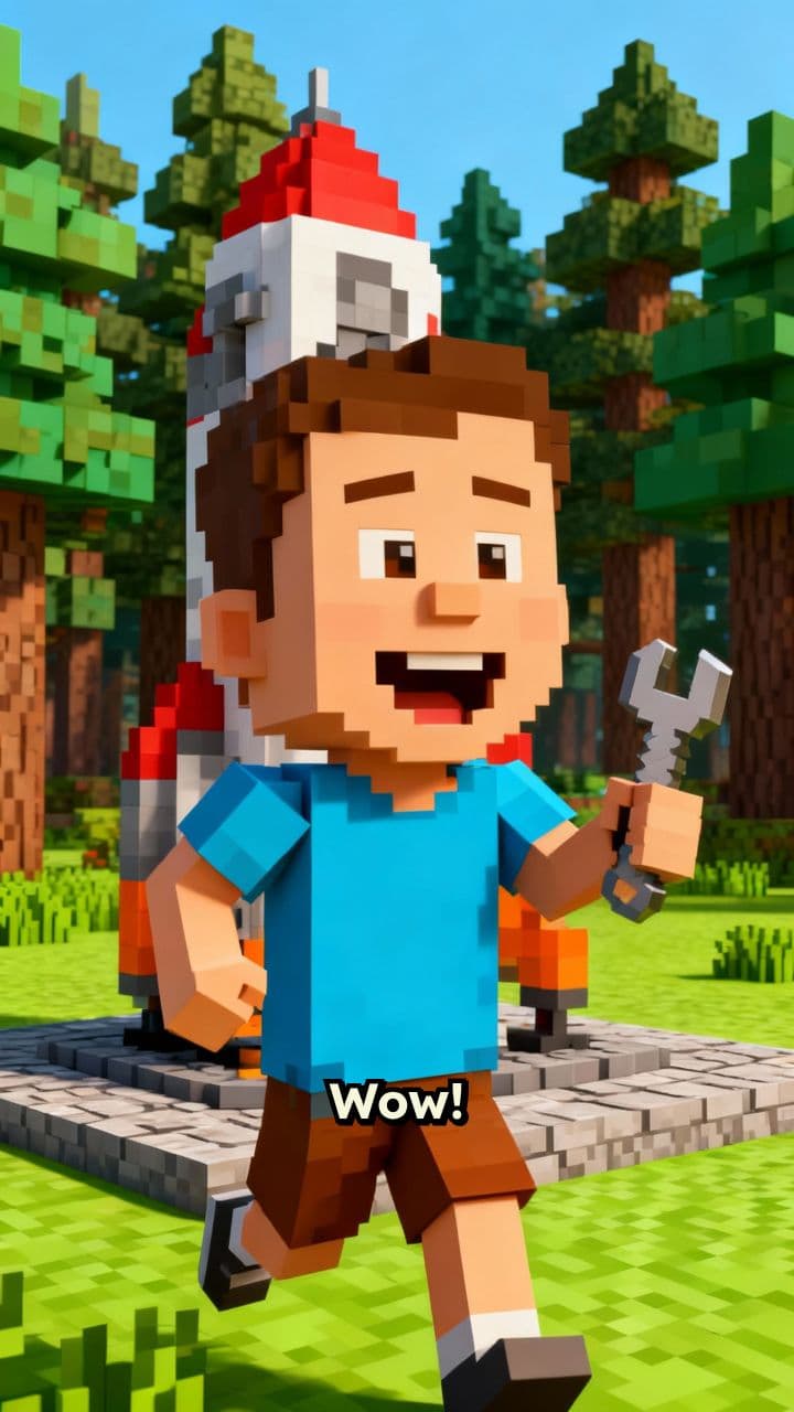 Naše první Minecraft raketa!