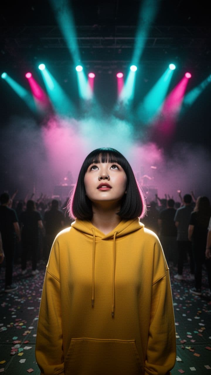 Künstler und Fan im Kreis