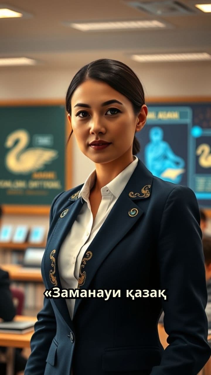 Мұғалім сабақ түсіндіріп тұр