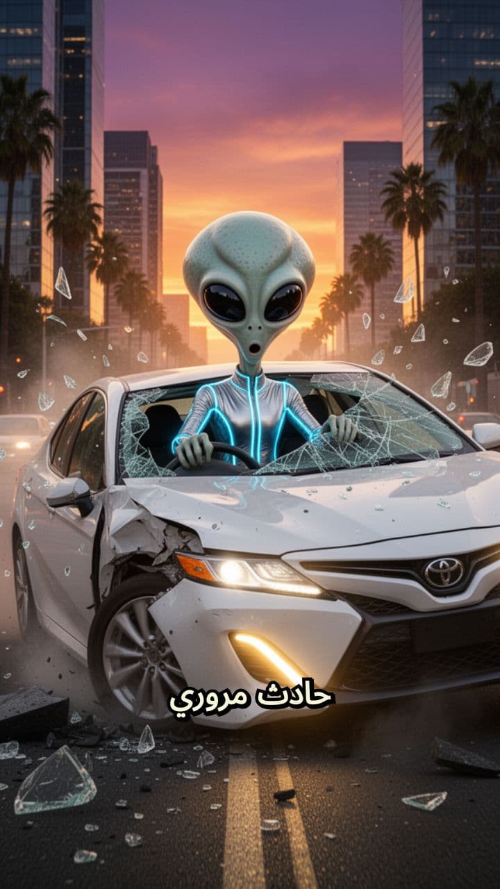 حادث كامري وباترول بين كائن فضائي ونملة