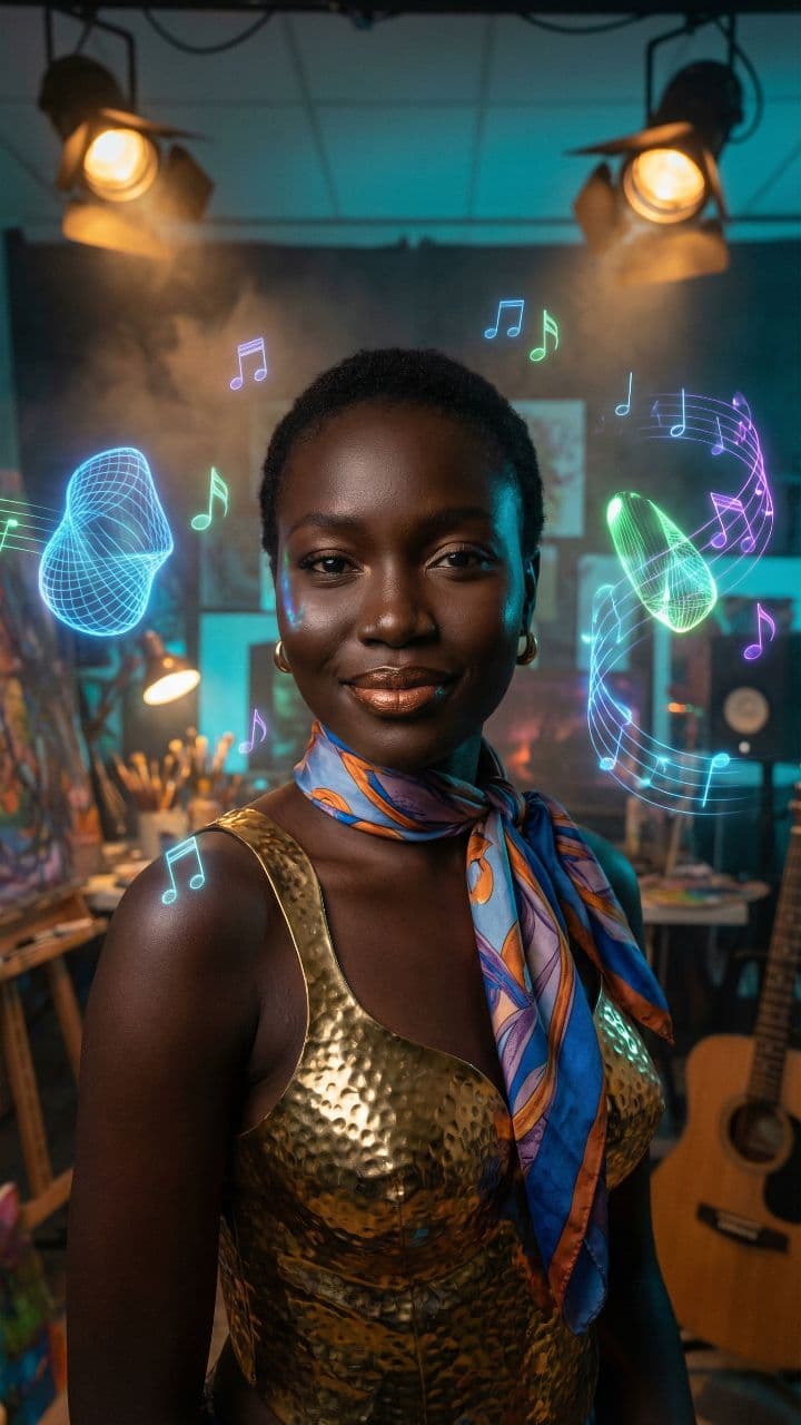 Chanteuse afro en création artistique