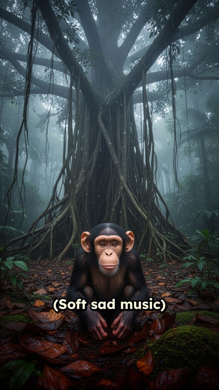 Lonely Monkey Under the Tree