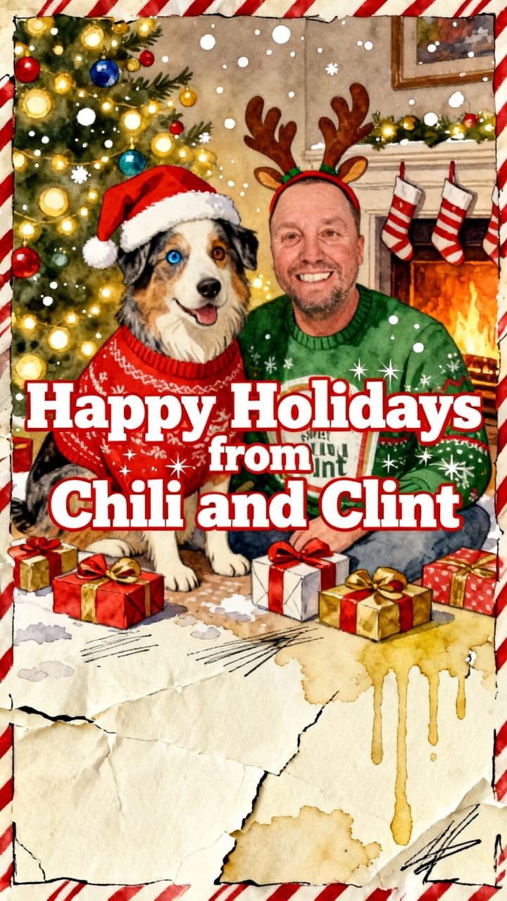 Happy Holidays from Chili and Clint