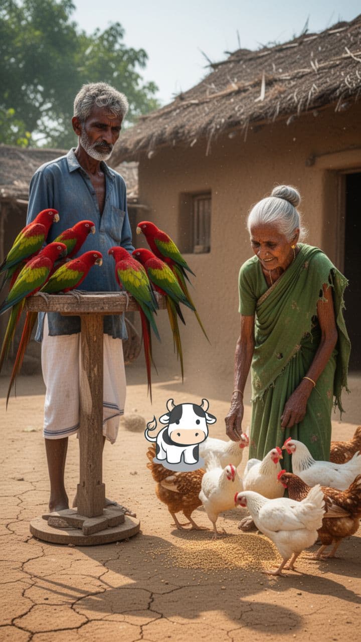 तोते, मुर्गियां और किसान का पछतावा