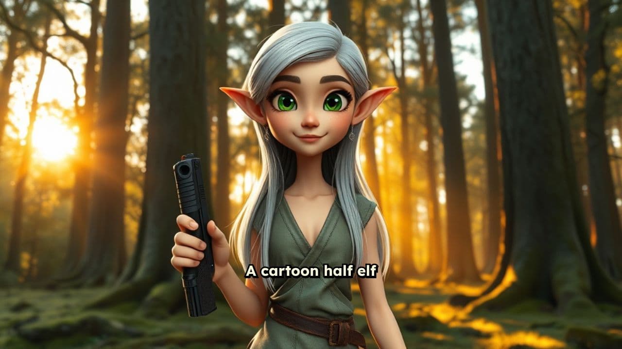 Half-Elf, Half-Glock Cartoon Character