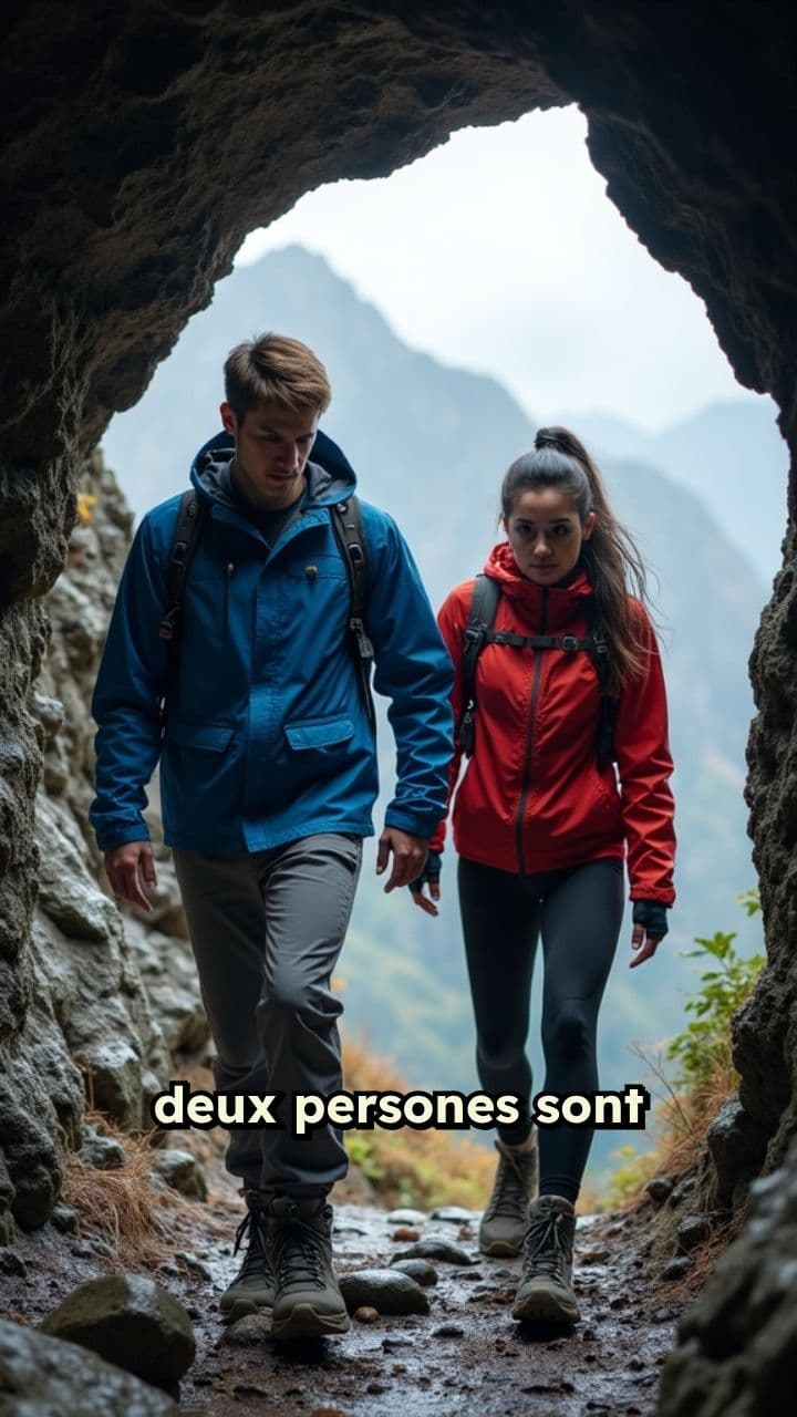 Fuite dans la grotte des montagnes