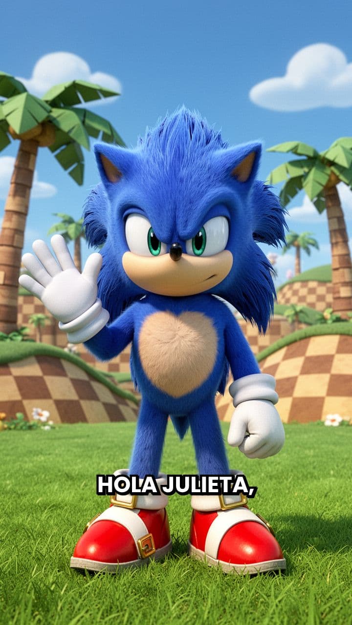 Mensaje de Cumpleaños de Sonic para Julieta