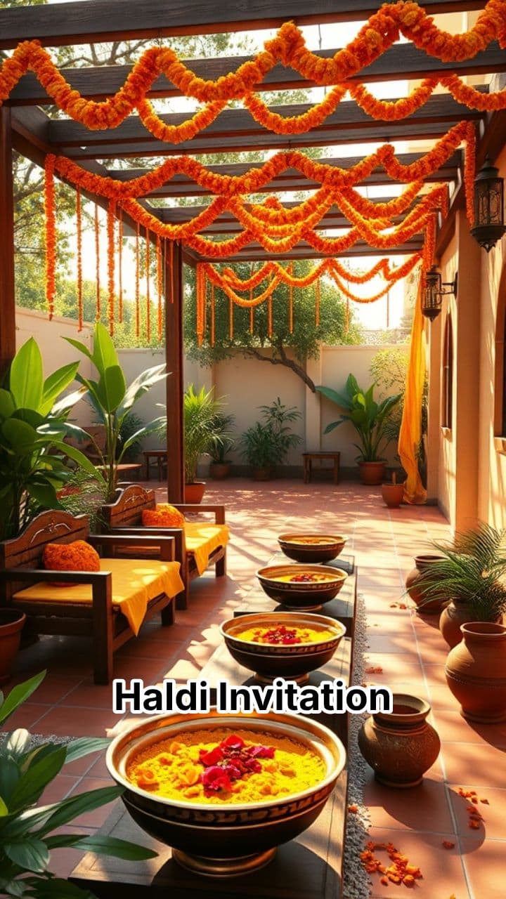 Goldener Glanz: Haldi-Zeremonie Einladung