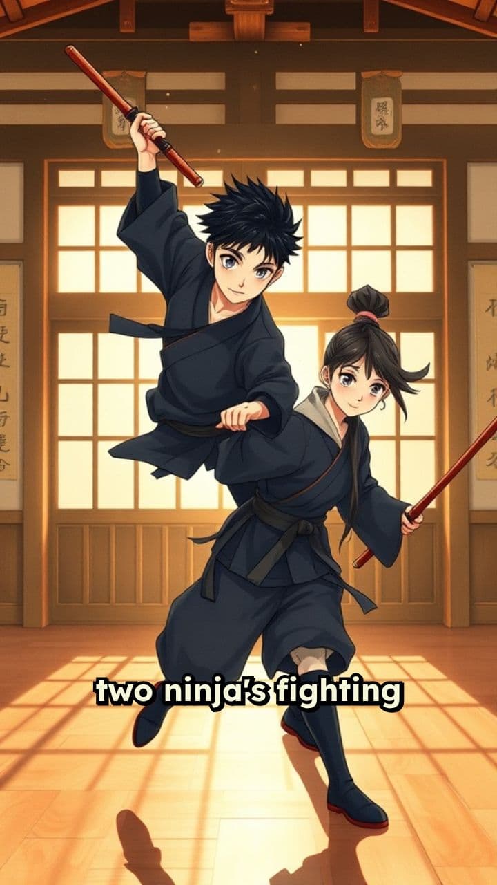 Ninja Sparring in the Dojo