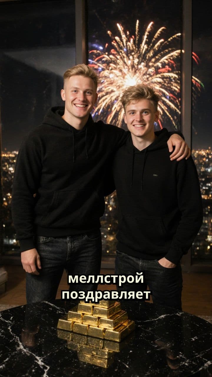 Меллстрой поздравляет Мишу со слитками