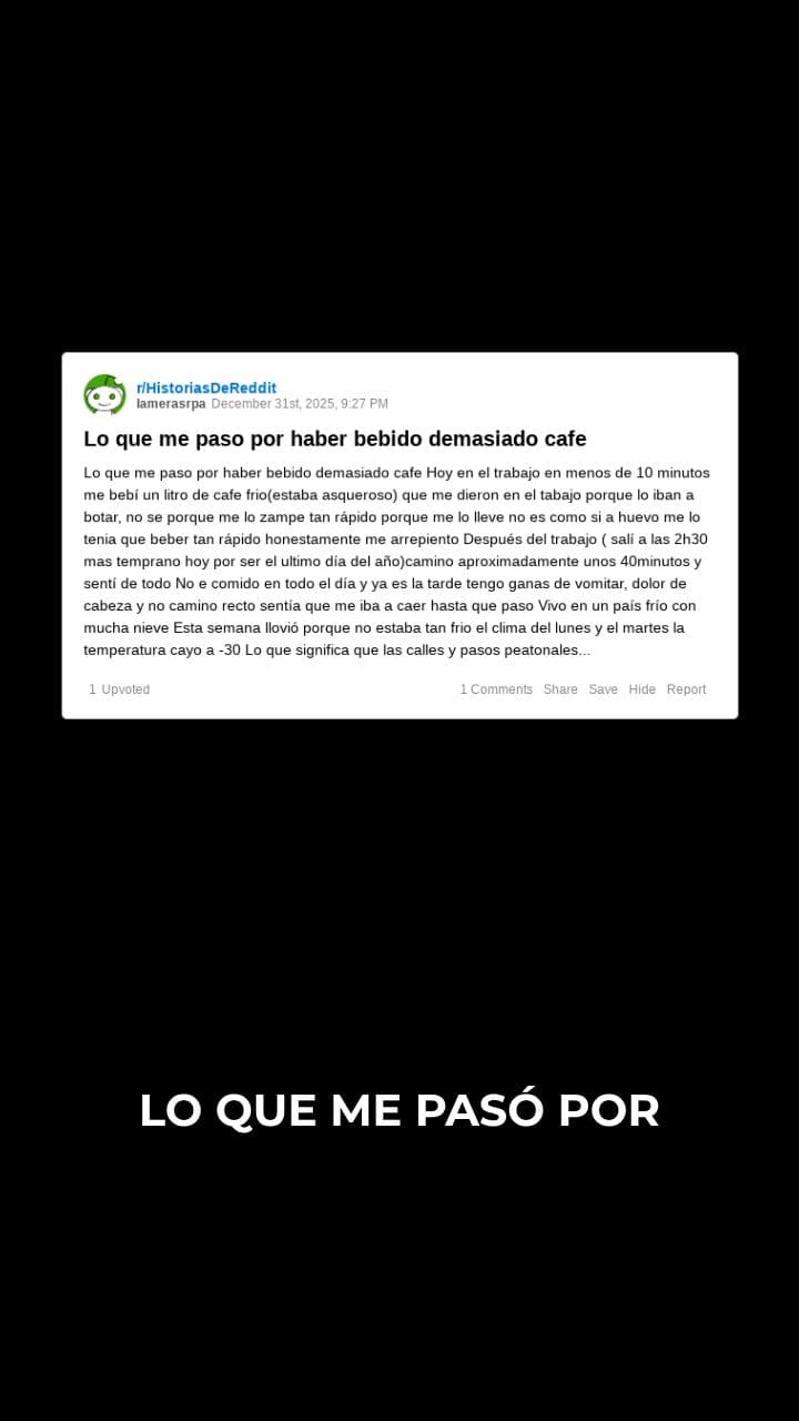 Un litro de café y arrepentimiento