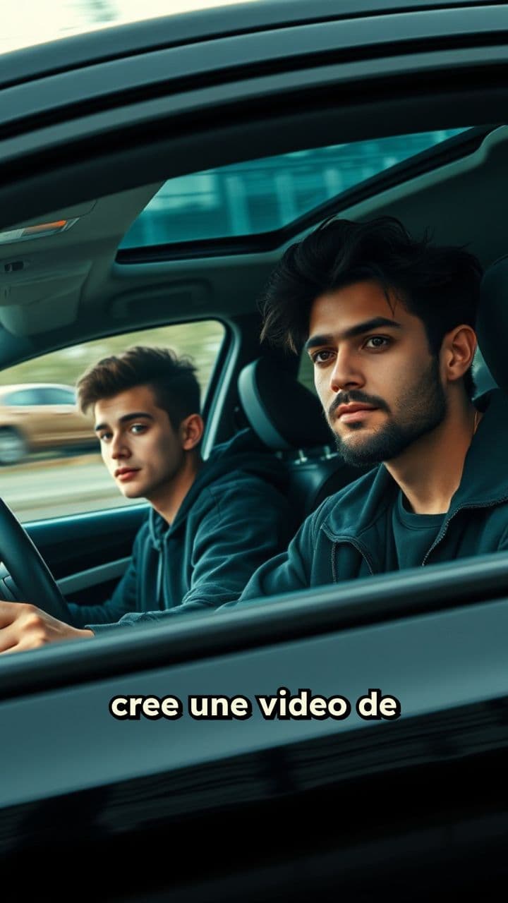 Gars cagoulés dans une voiture