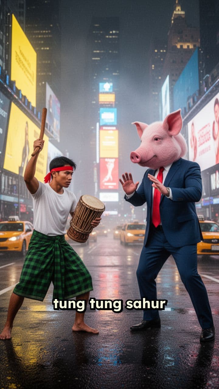 Tung Tung Sahur Lawan John Pork di NYC