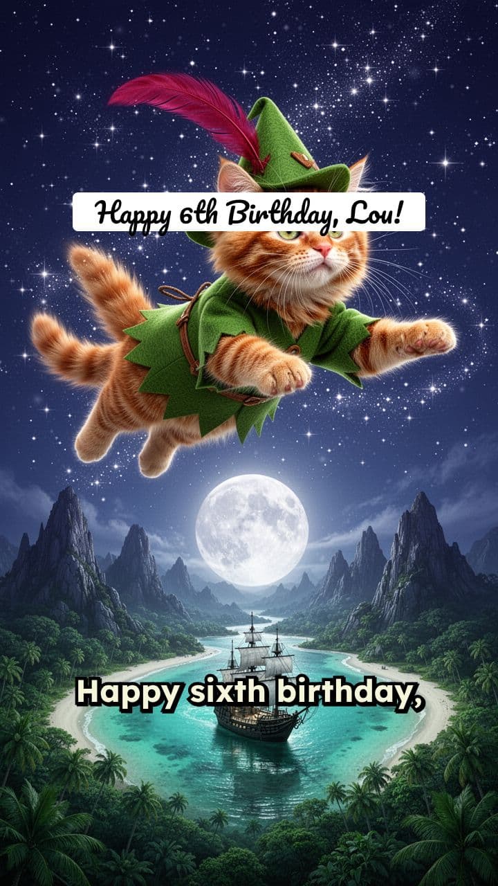 Peter Pan Cat's Magical Birthday Wish for Lou