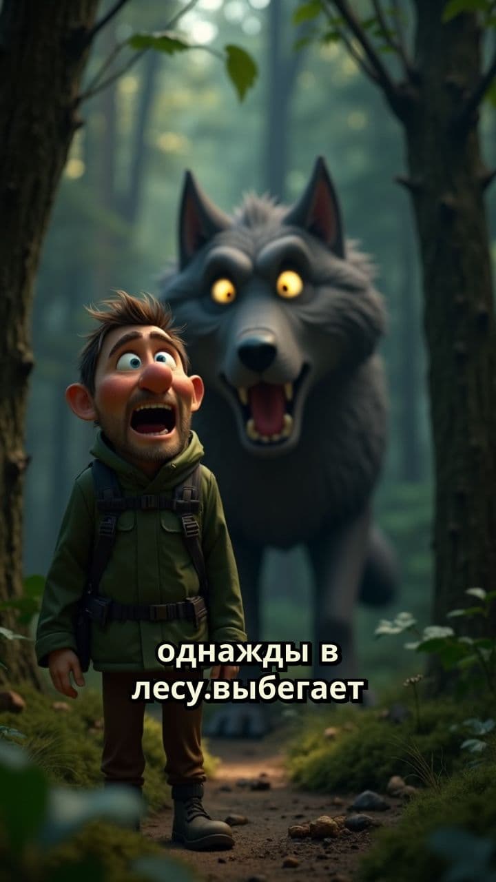 Волк в лесу