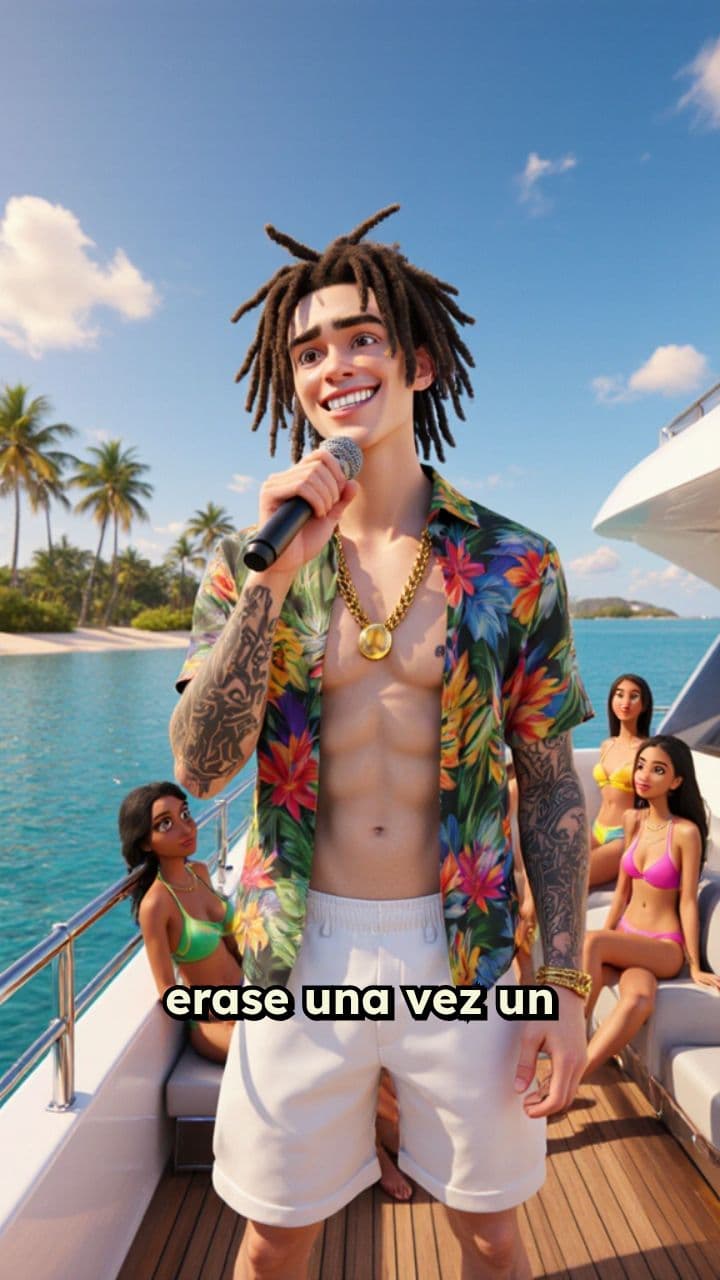 Rapero en yate con modelos