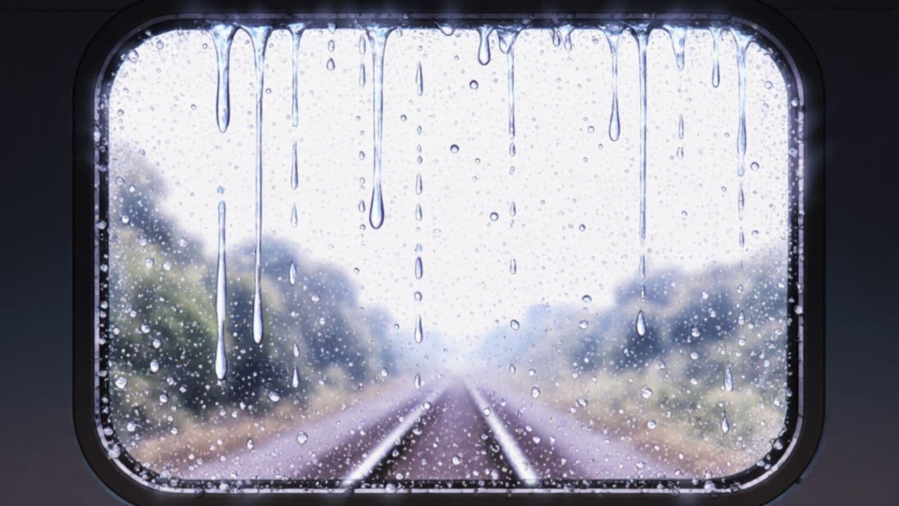 Lofi Raindrops on Train Window