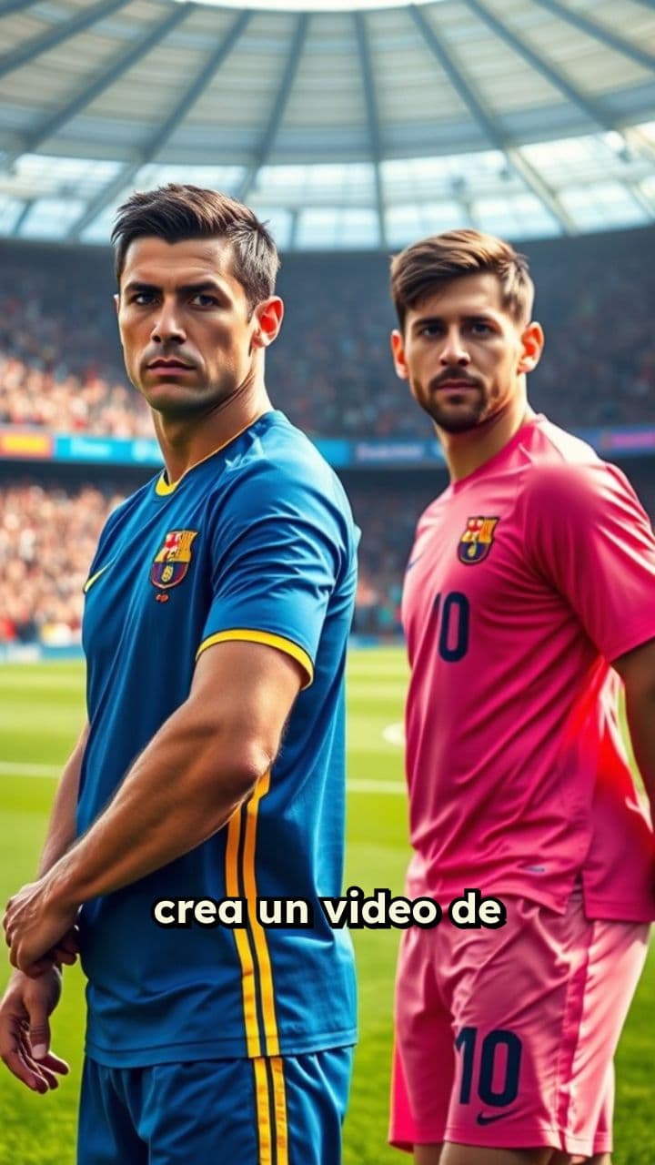 Cristiano Ronaldo y Messi en acción