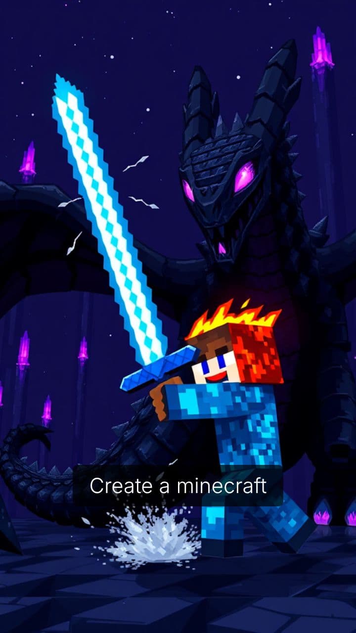 Epic Battle: Ice and Fire vs. Enderdragon